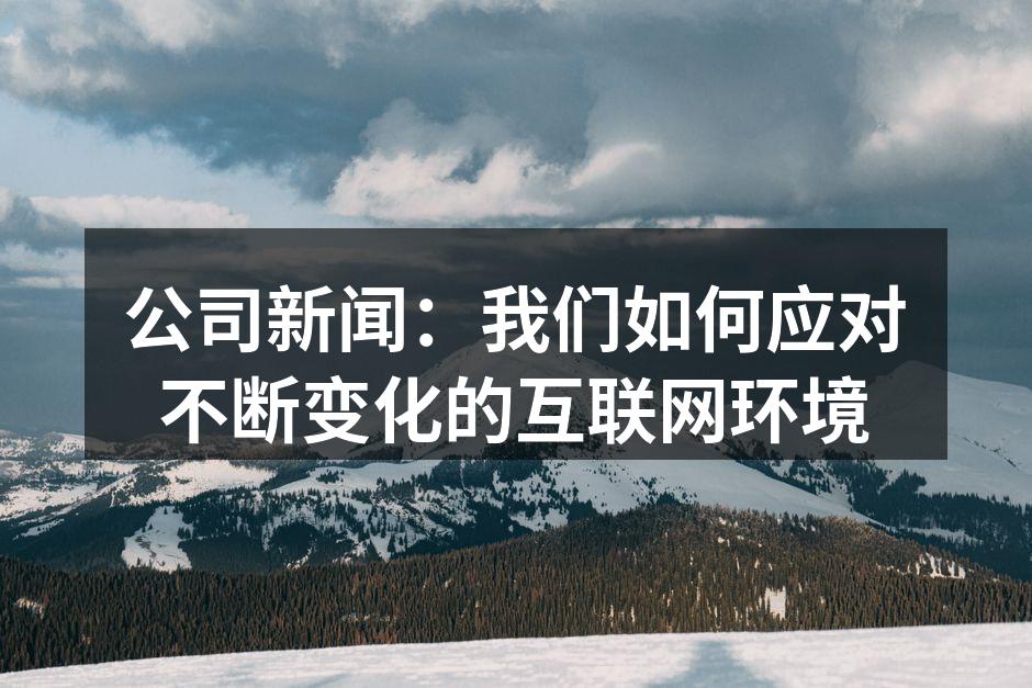 公司新闻：我们如何应对不断变化的互联网环